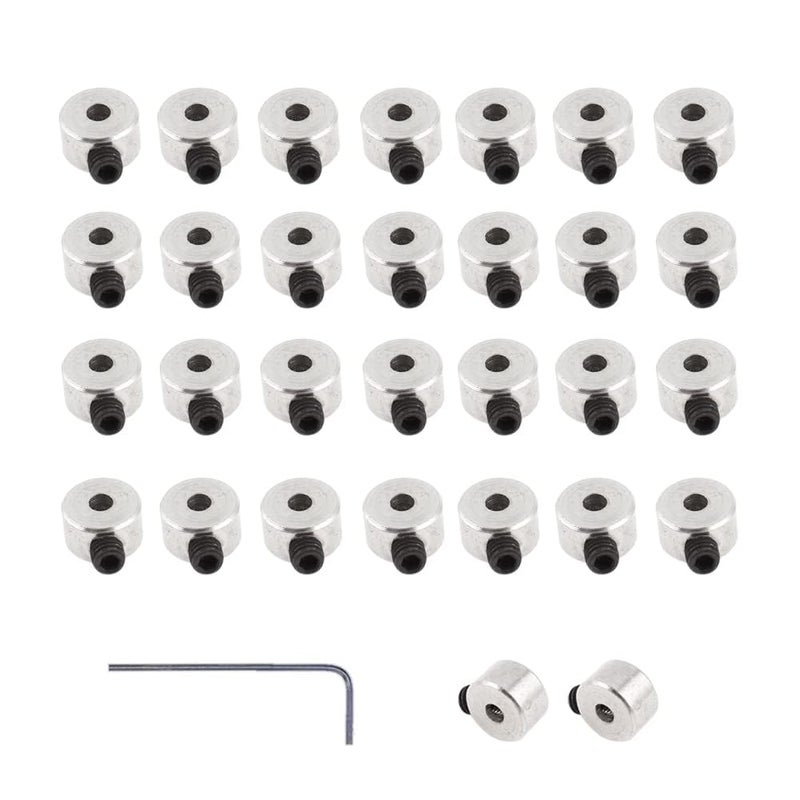 Begino Plane Landing Gear Wheel Stop 0.08"/2.1mm Wheel Collar for RC Airplane Model Aircraft(30-Pack) - Image 1